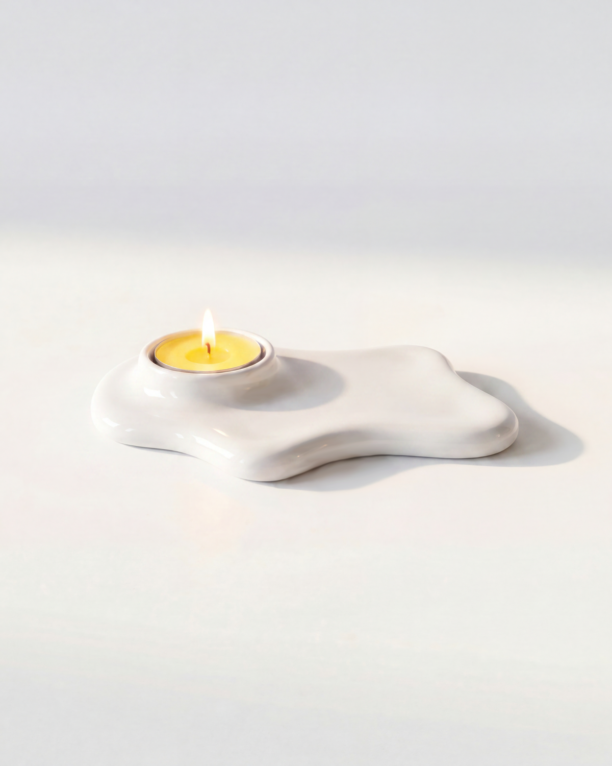 Alchemy Tealight Holder, Milk White