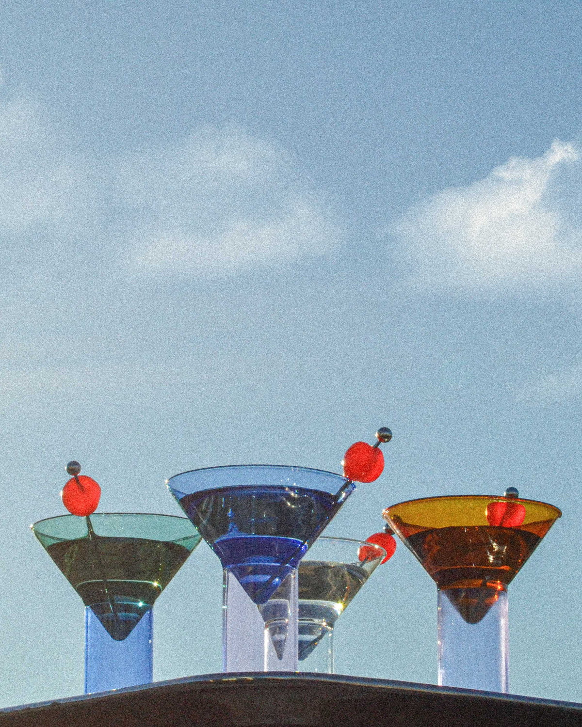 Martini Shot Glasses, Color Set of Four