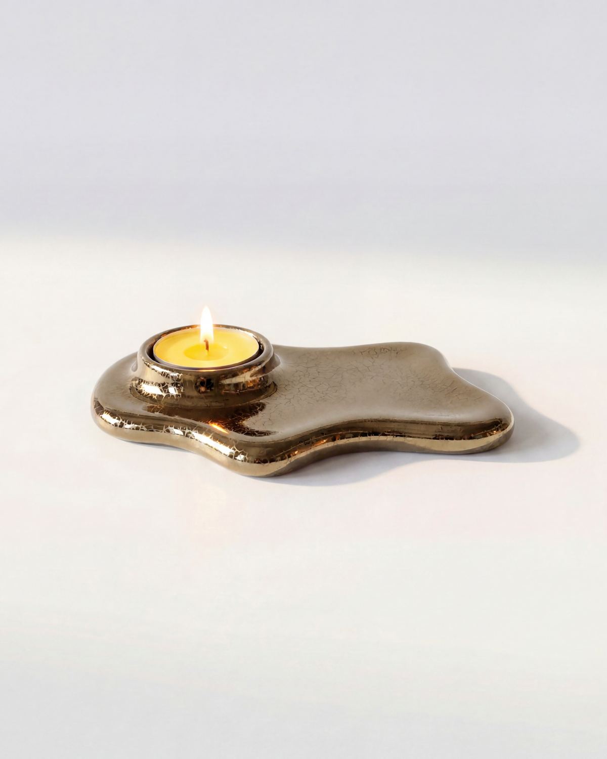 Alchemy Tealight Holder, Ash Gold