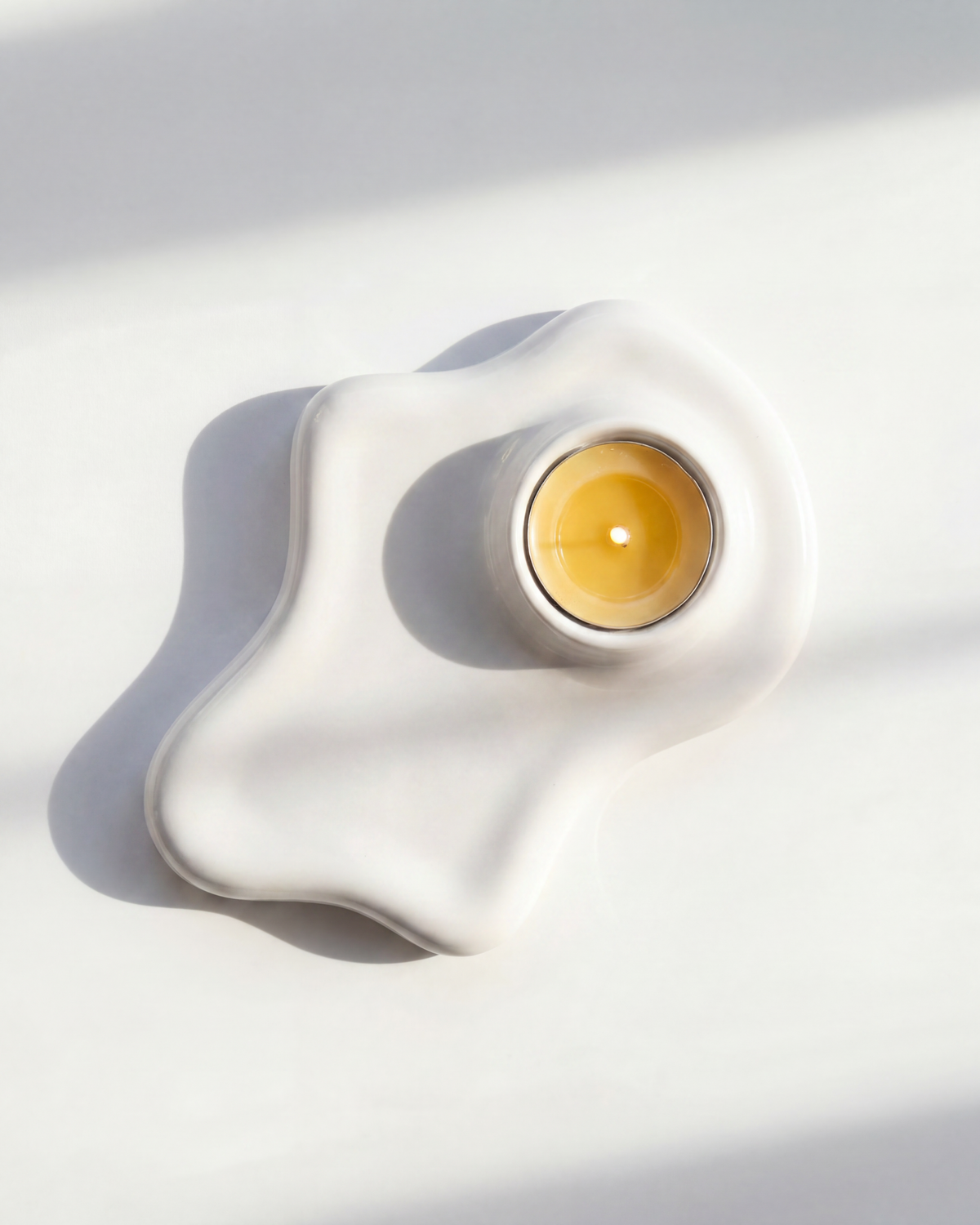 Alchemy Tealight Holder, Milk White