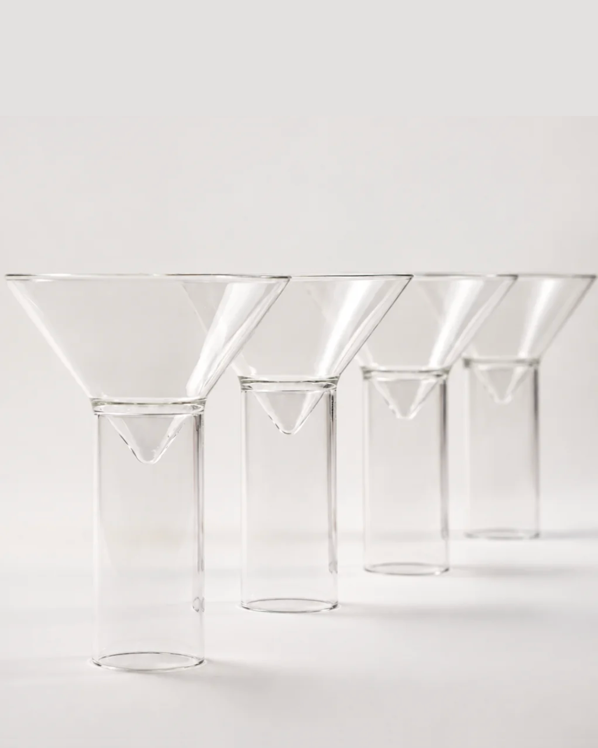 Martini Shot Glasses, Transparent Set of Four