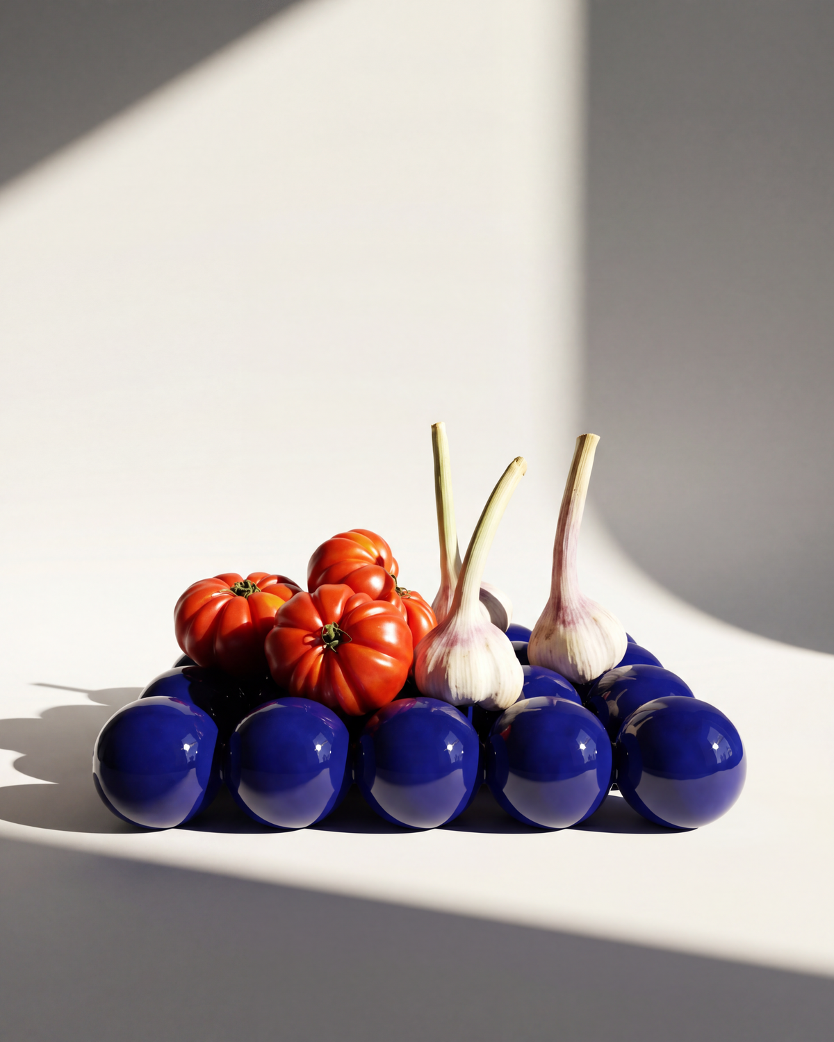 Still Life Fruit Bowl, Cobalt Blue