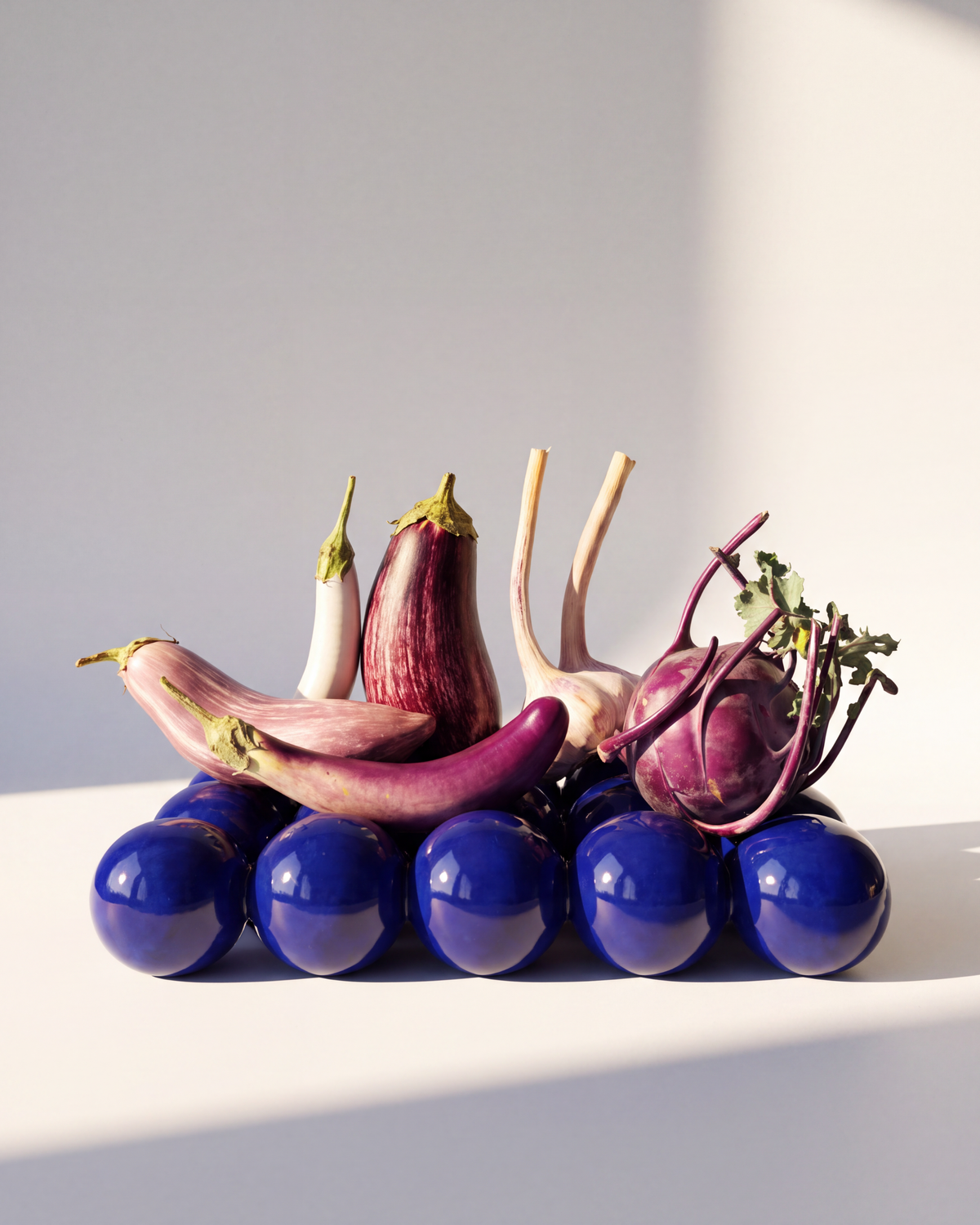 Still Life Fruit Bowl, Cobalt Blue